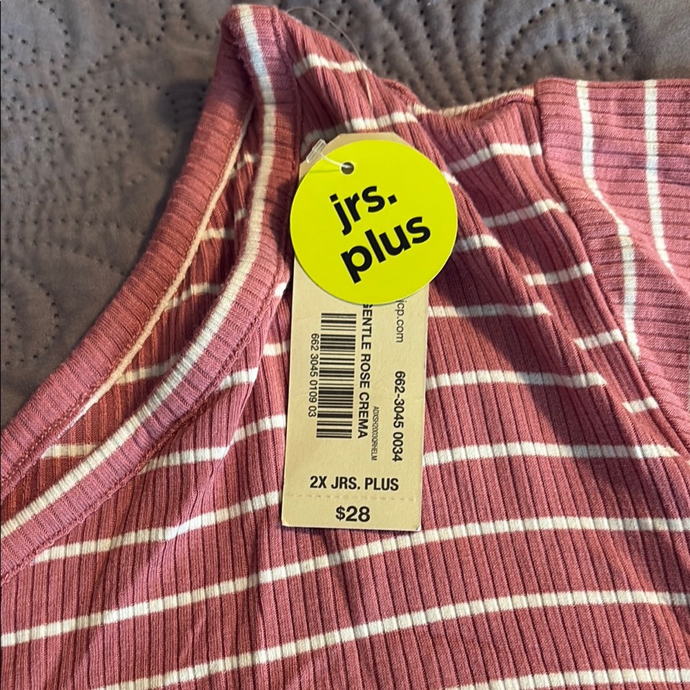 Pink Striped One-Shoulder Top - Picture 3 of 9